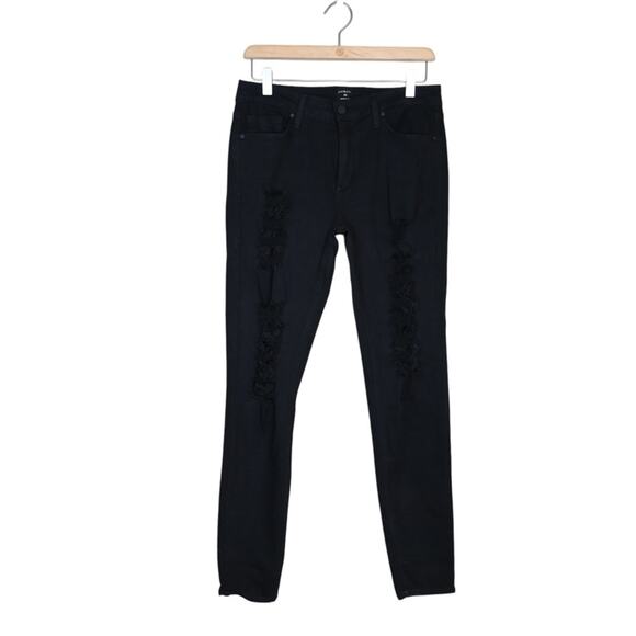 Just Black Womens 29 Black Distressed Skinny Jean - Picture 1 of 12